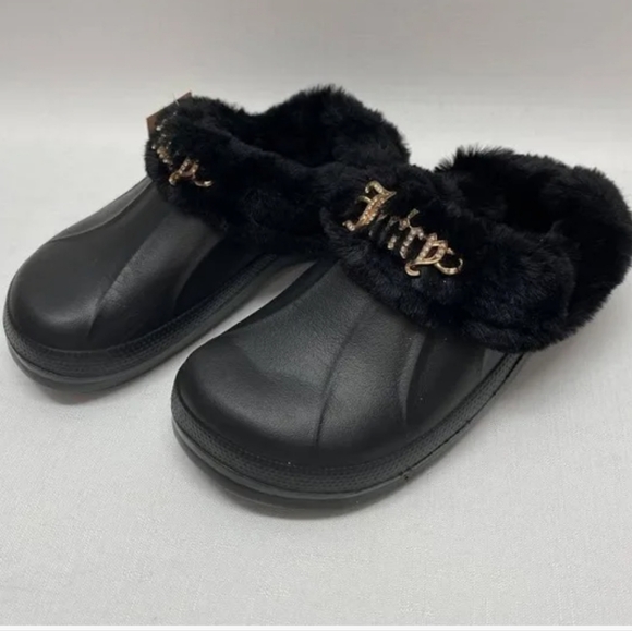 Juicy Couture womens Cora clogs fur lined size 10 black - Picture 4 of 6